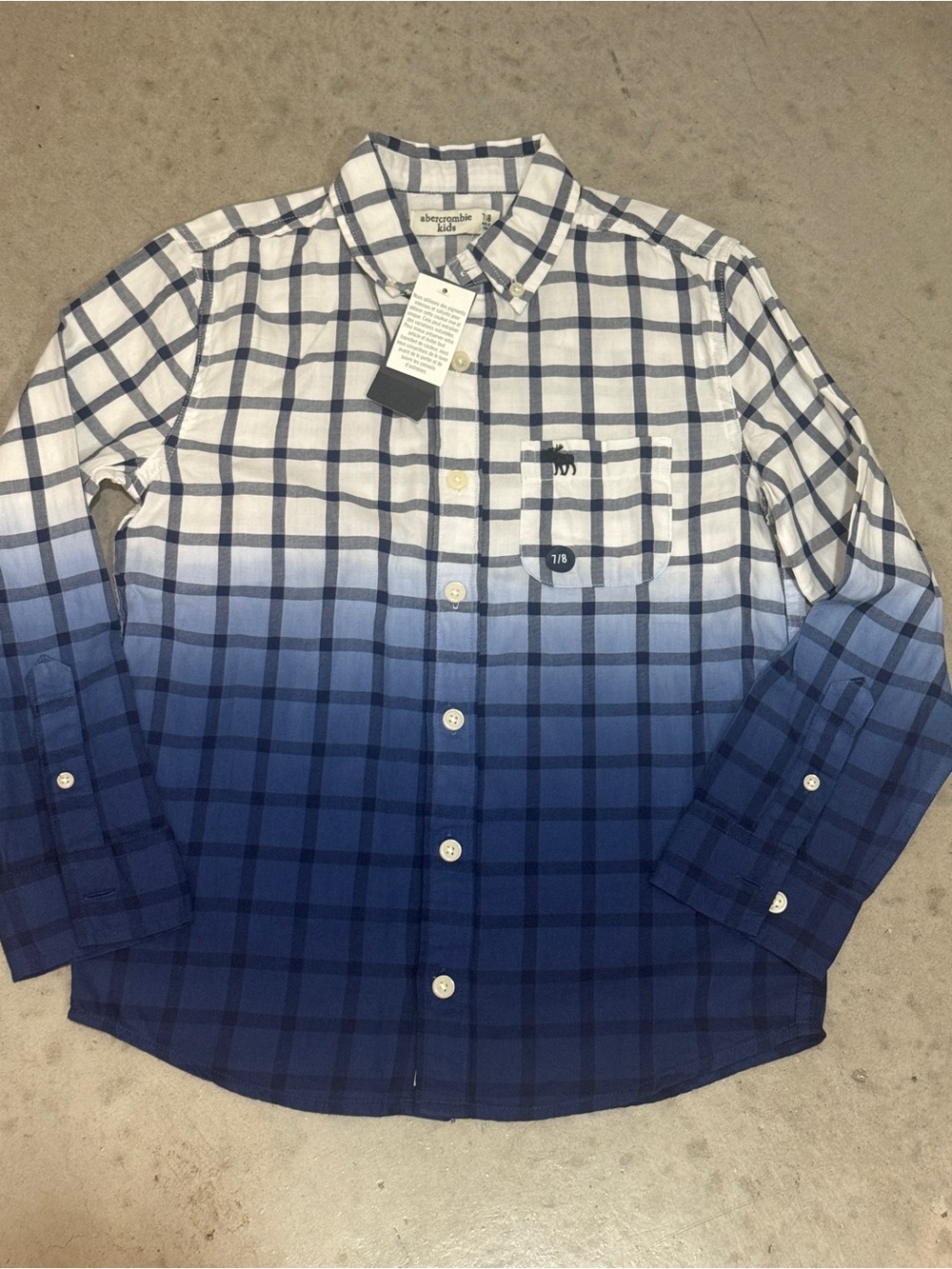 Abercrombie & Fitch  Blue Ombre Plaid Button-Up Shirt